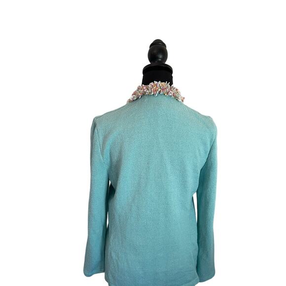 JSS Woman’s 3pcs suit Small knit wear blue teal wool blend USA classic luxury - Picture 6 of 16